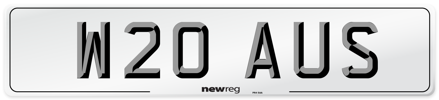 W20 AUS Number Plate from New Reg